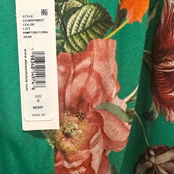 NWT! Alice + Olivia Loma Maxi Dress in Hamptons Floral open back. Women’s 6 - Picture 10 of 11